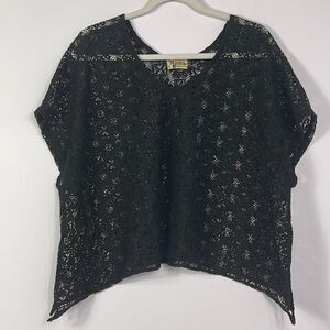 Show Me Your Mumu Black Lace Top, Size Small